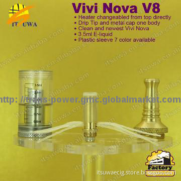 Latest super atomizer Vivi Nova V8 with metal drip tip